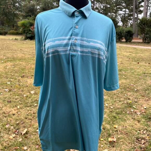 New Men's 2XL Greg Norman Performance Play Dry Blue Golf Polo Shirt - Picture 5 of 14